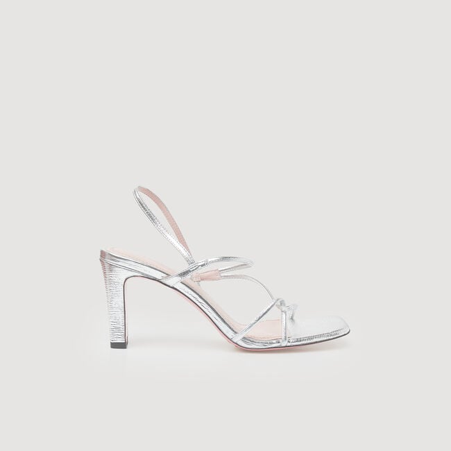 Metallic leather sandals